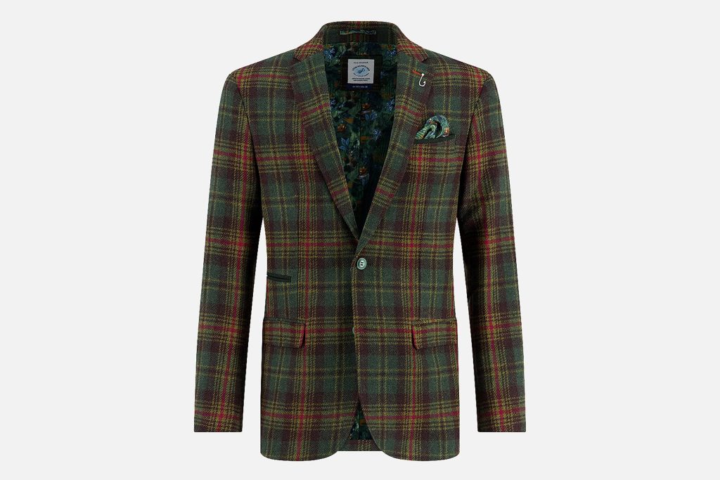 BLAZER TARTAN WOOL LOOK GREEN