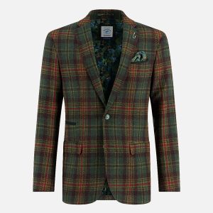 BLAZER TARTAN WOOL LOOK GREEN – Image 1