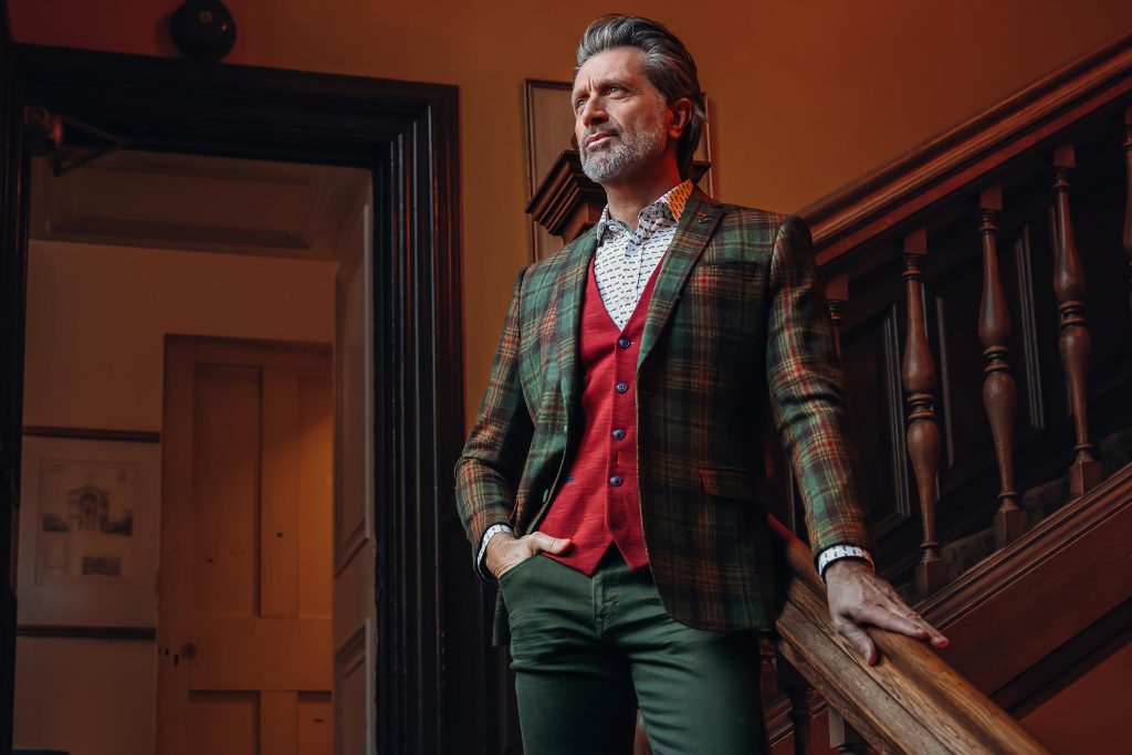 BLAZER TARTAN WOOL LOOK GREEN