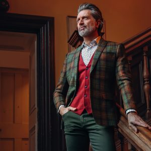 BLAZER TARTAN WOOL LOOK GREEN – Image 3