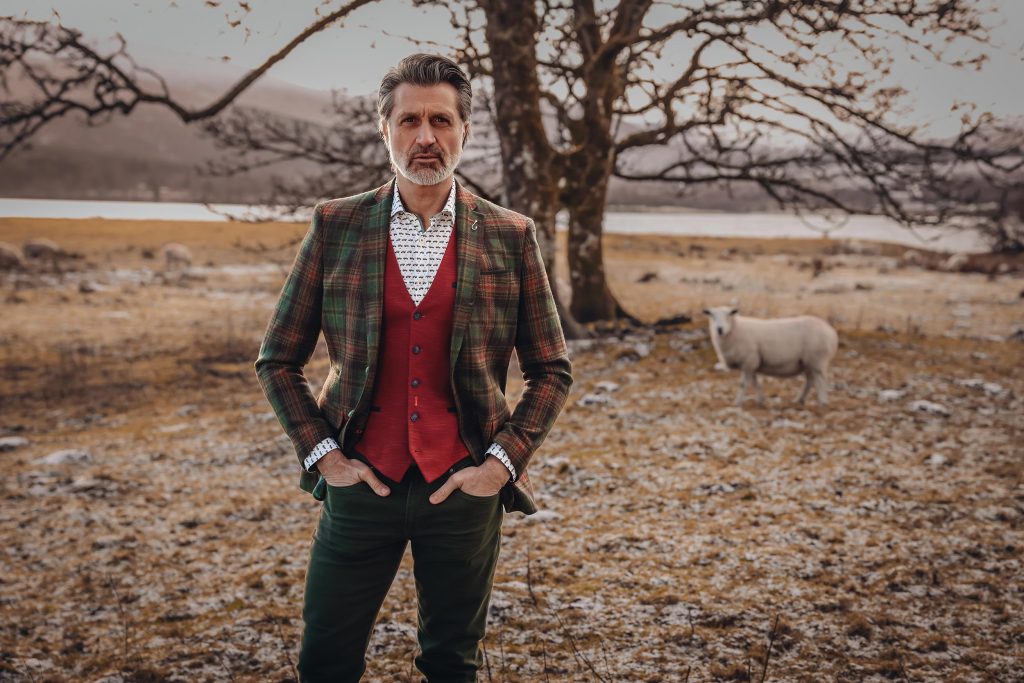 BLAZER TARTAN WOOL LOOK GREEN