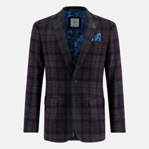 BLAZER TARTAN LOOK NAVY – Image 1
