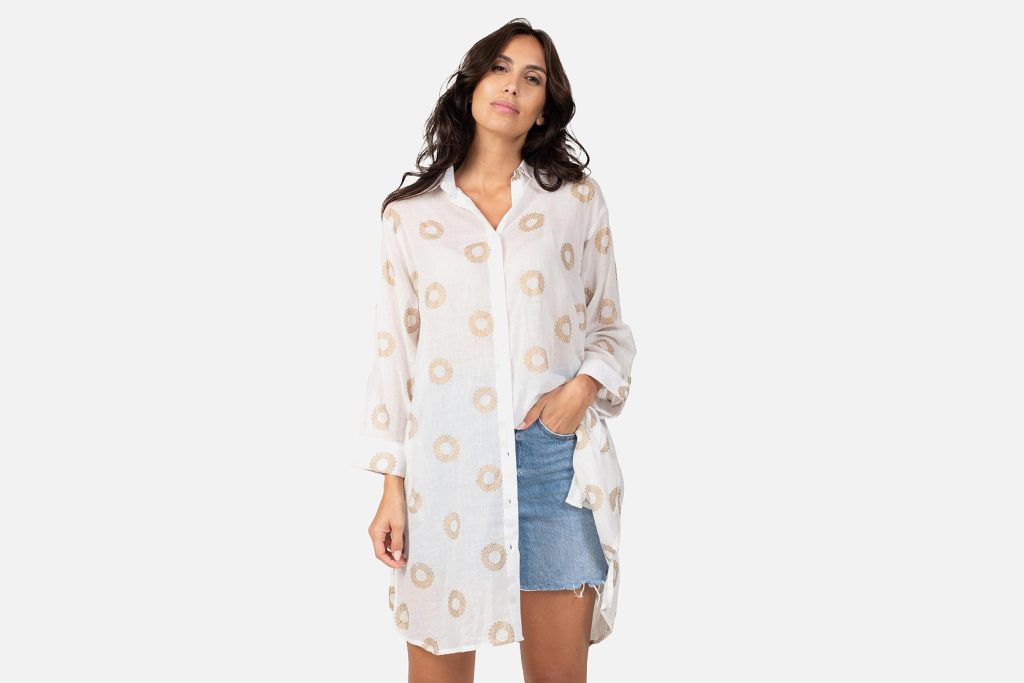 CHEMISE ROCASES GOLD BLANC