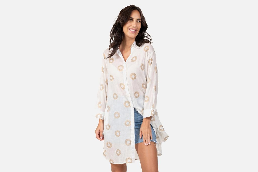 CHEMISE ROCASES GOLD BLANC