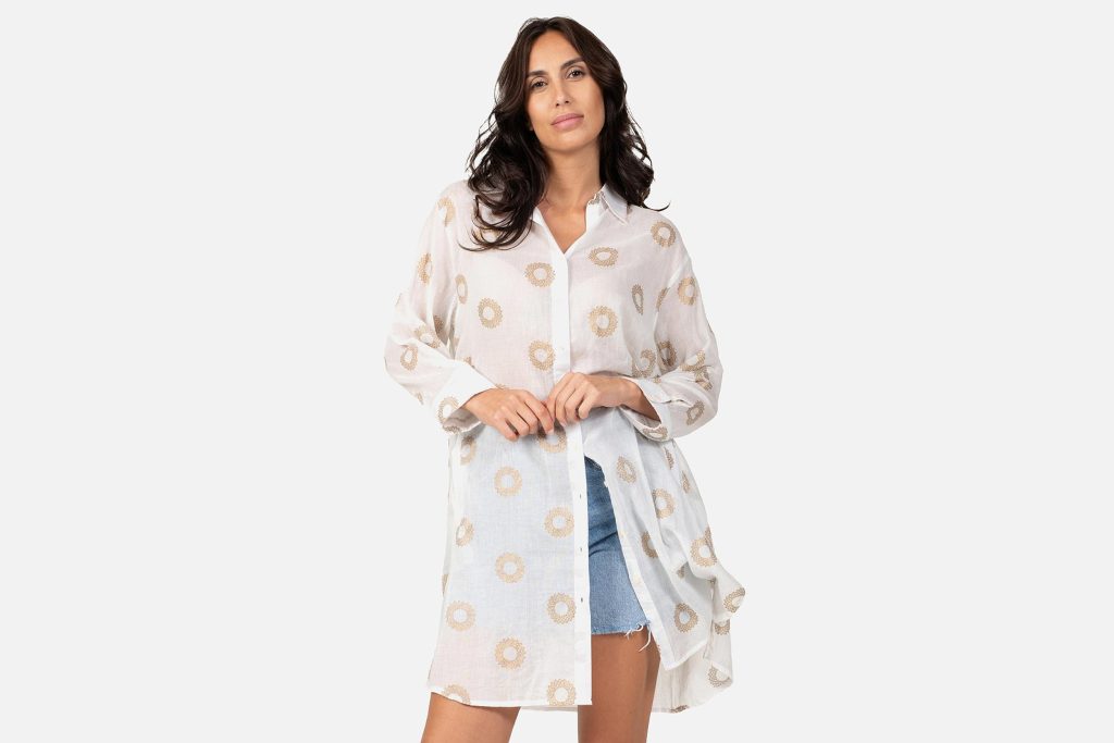 CHEMISE ROCASES GOLD BLANC
