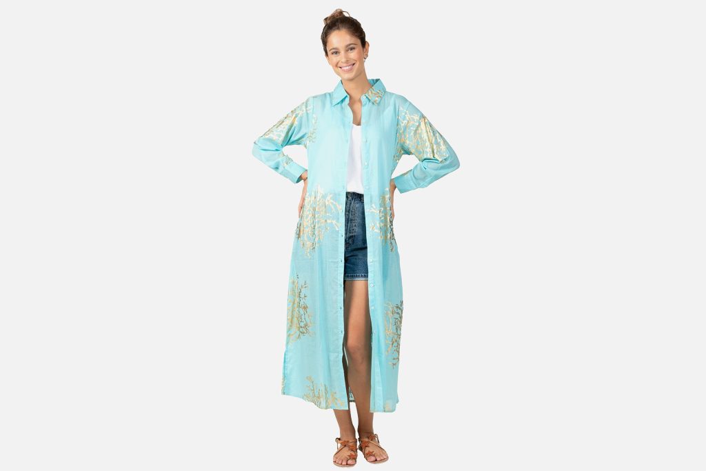 CHEMISE CORAIL BLEU CARAIBES