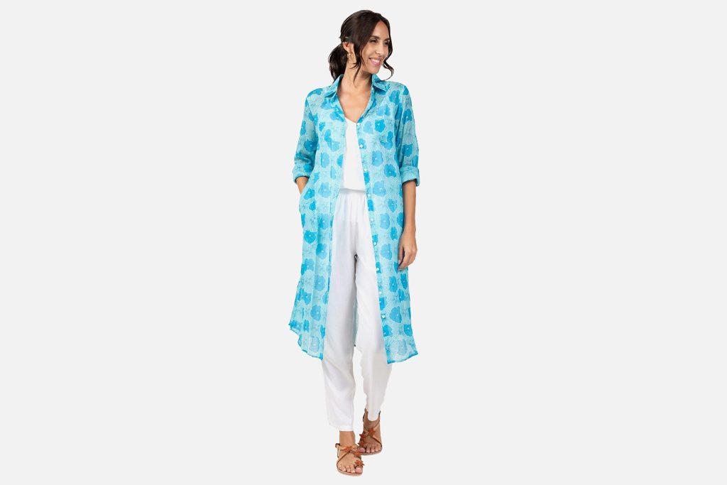 CHEMISE LO FLEUR BLEU CARAIBES