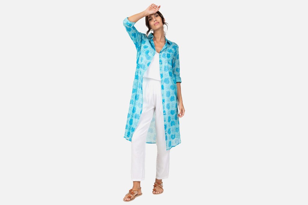 CHEMISE LO FLEUR BLEU CARAIBES