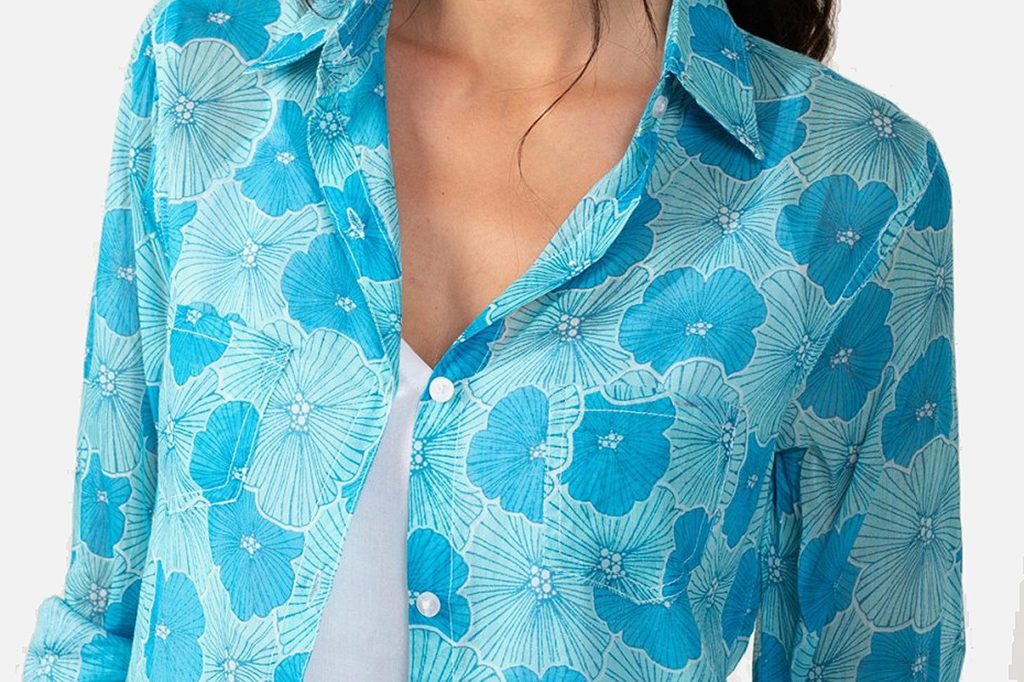 CHEMISE LO FLEUR BLEU CARAIBES