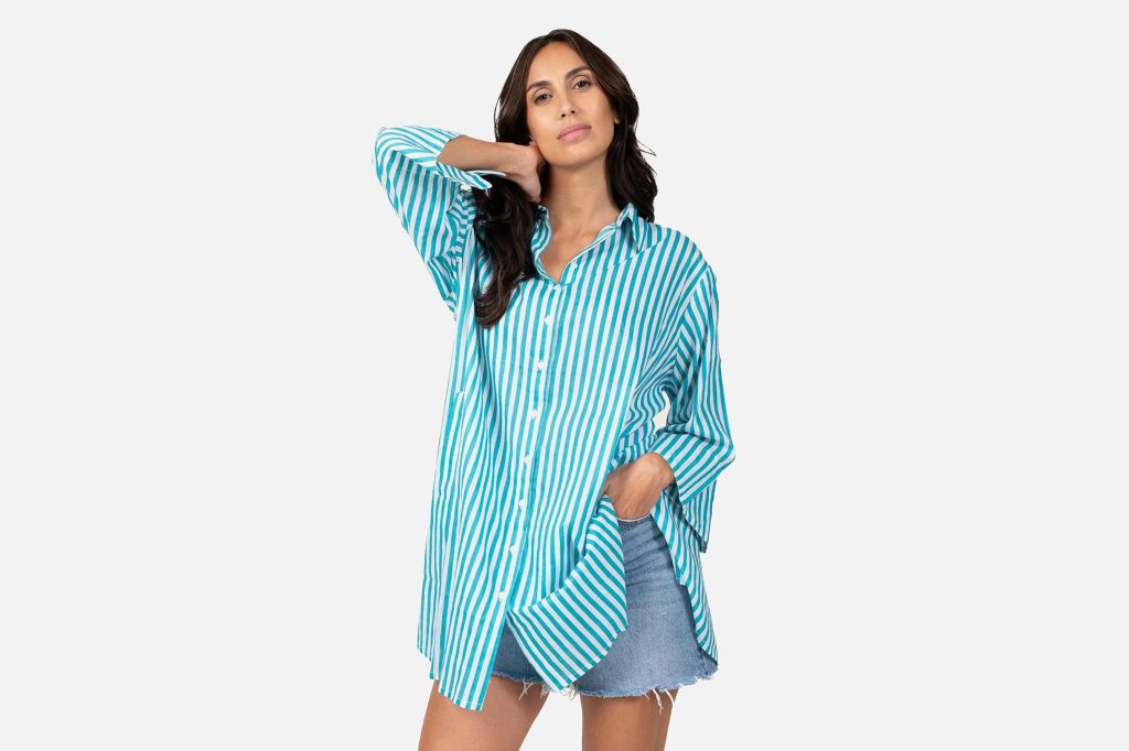 CHEMISE LO RAYE BLEU MARIN