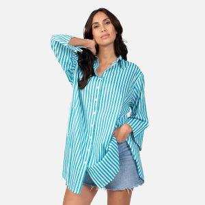 CHEMISE LO RAYE BLEU MARIN - Image 1