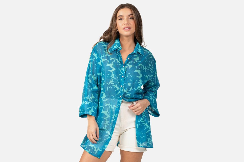 CHEMISE AM FLOWERS ACQUA