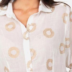 CHEMISIER ROSACES GOLD BLANC - Image 4