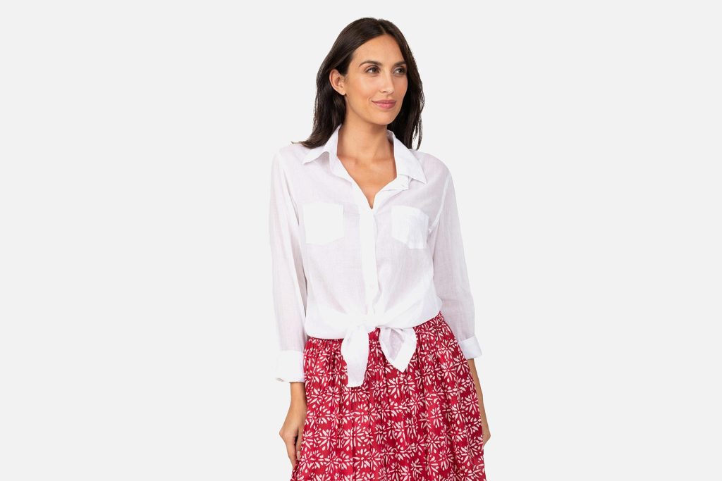 CHEMISIER WASHED BLANC MEXICO