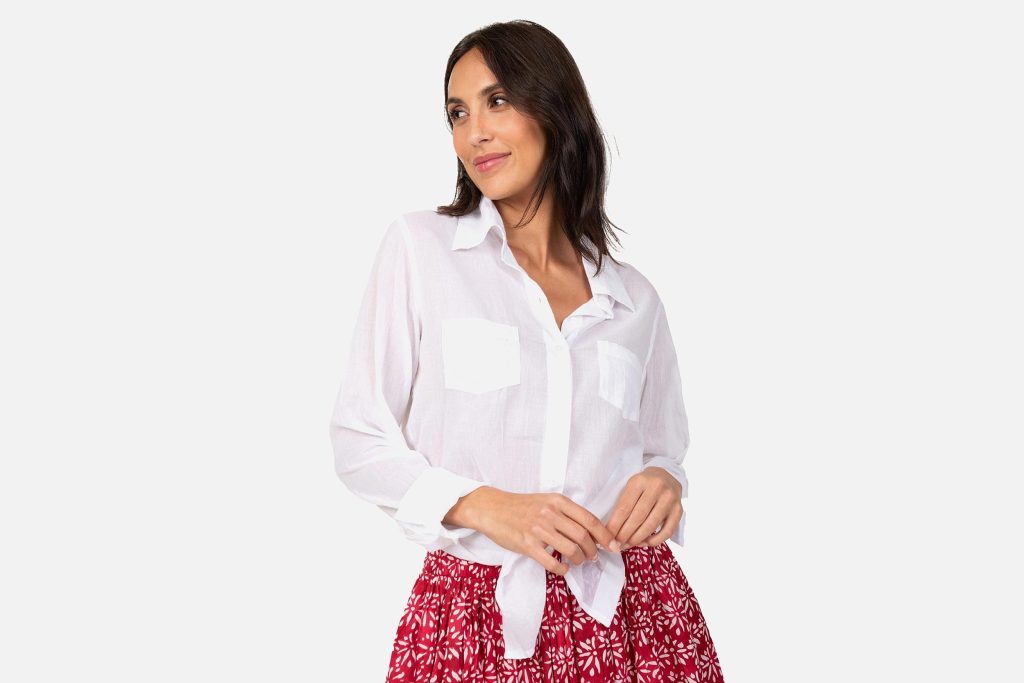 CHEMISIER WASHED BLANC MEXICO