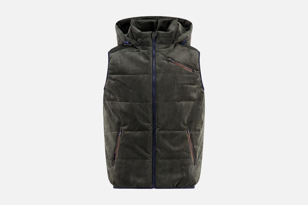 BODYWARMER RIB DARK GREEN