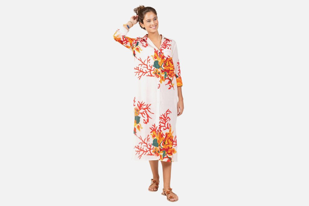 CHEMISE LO CORAIL FLEURI BLANC