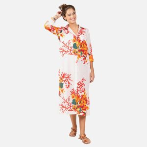 CHEMISE LO CORAIL FLEURI BLANC – Image 1