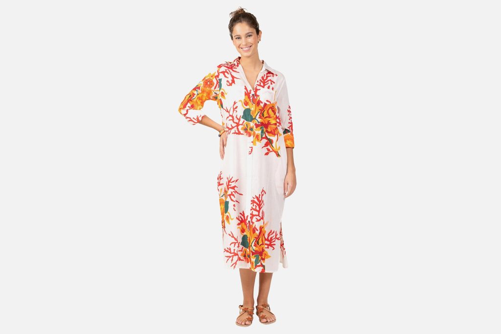 CHEMISE LO CORAIL FLEURI BLANC