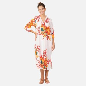 CHEMISE LO CORAIL FLEURI BLANC – Image 2