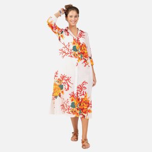 CHEMISE LO CORAIL FLEURI BLANC – Image 3