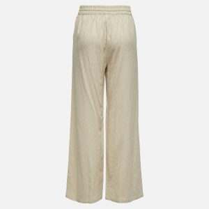 SAY LINEN WIDE PANTS OATMEAL – Image 2