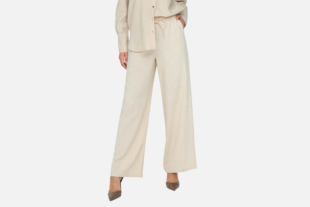 SAY LINEN WIDE PANTS OATMEAL