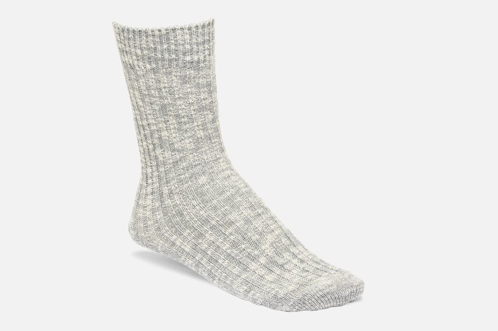 SOCKS COTTON SLUB W GRAY WHITE