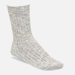 SOCKS COTTON SLUB W GRAY WHITE - Image 1