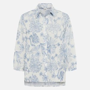 VIKI BIG FLOWERS BLEU BLANC – Image 1