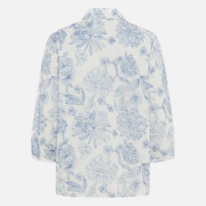 VIKI BIG FLOWERS BLEU BLANC – Image 2