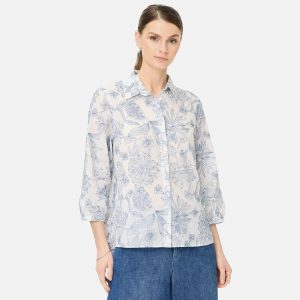 VIKI BIG FLOWERS BLEU BLANC – Image 3