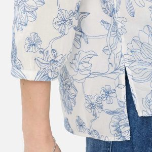 VIKI BIG FLOWERS BLEU BLANC – Image 5