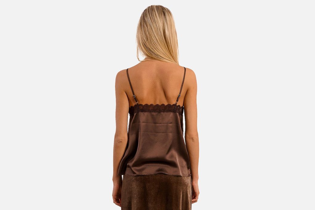 CARACO SATON DENTELLE CHOCOLAT