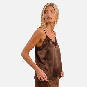 CARACO SATON DENTELLE CHOCOLAT - Image 3