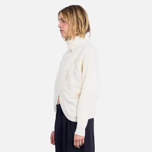 PULL CROISE COL ROULE CREME - Image 3