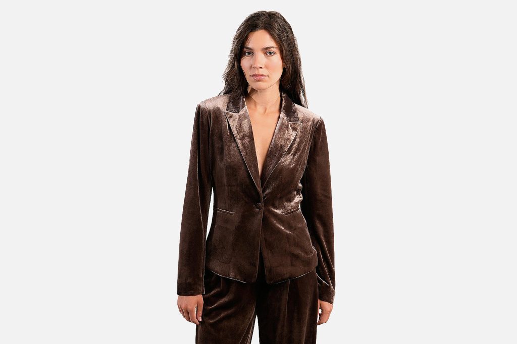 BLAZER VELOURS MARRON