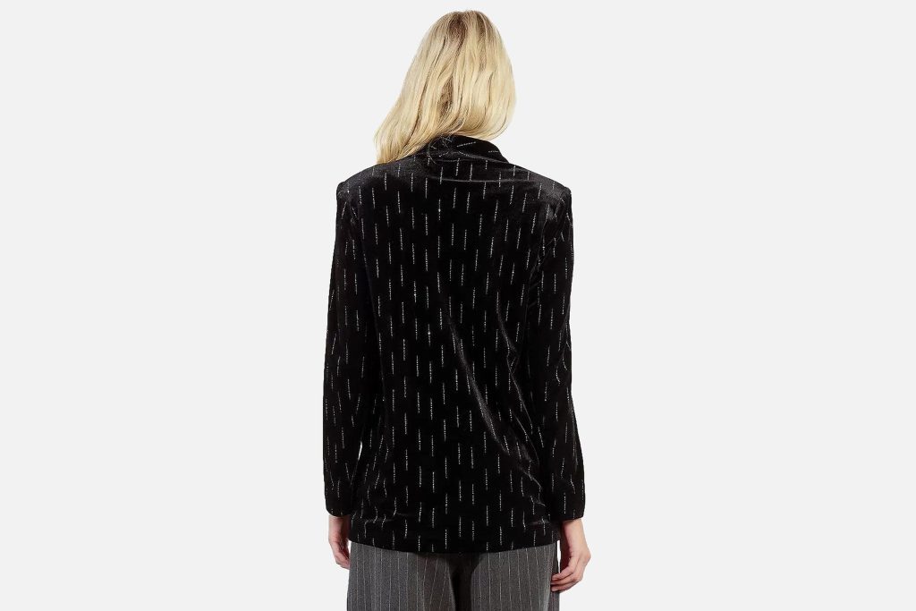BLAZER VELOURS STRASS NOIR