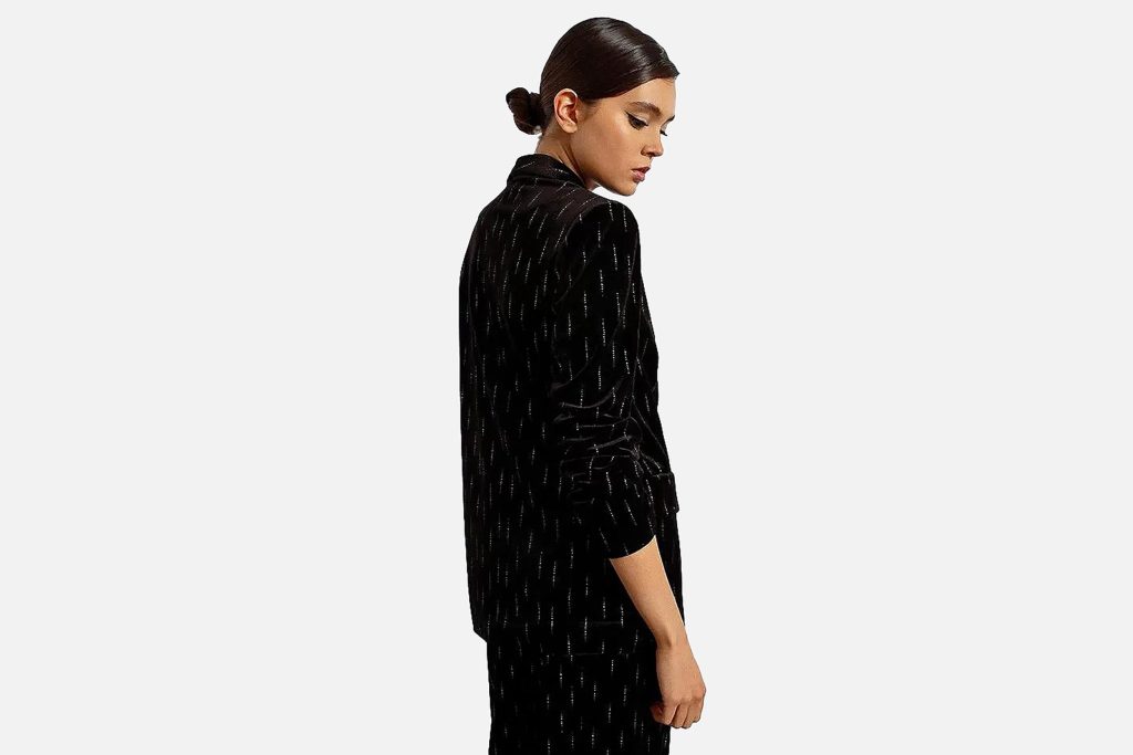 BLAZER VELOURS STRASS NOIR
