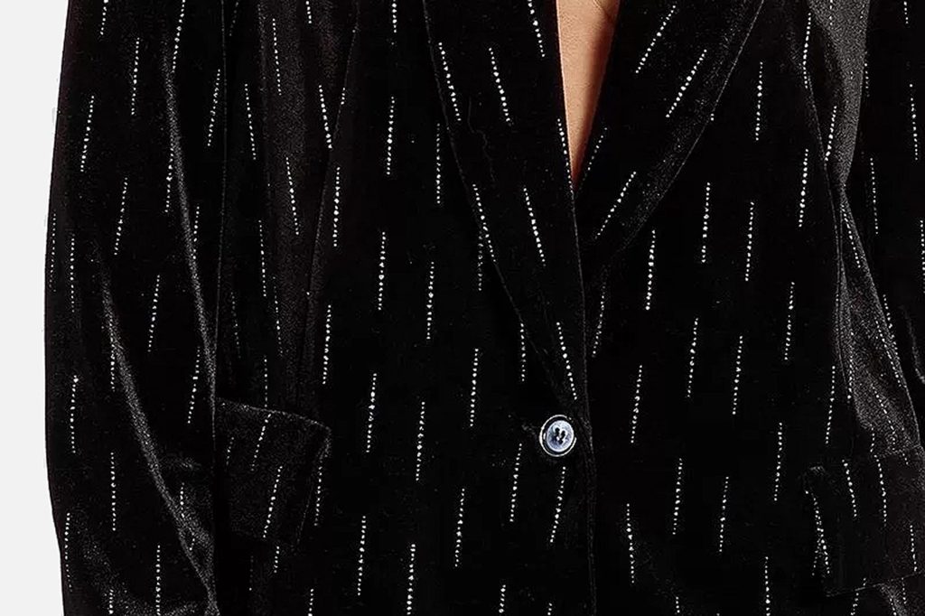 BLAZER VELOURS STRASS NOIR