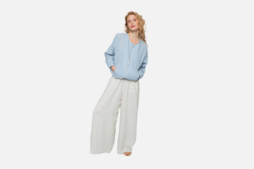 BLOUSON ECHECK BLUE SAND