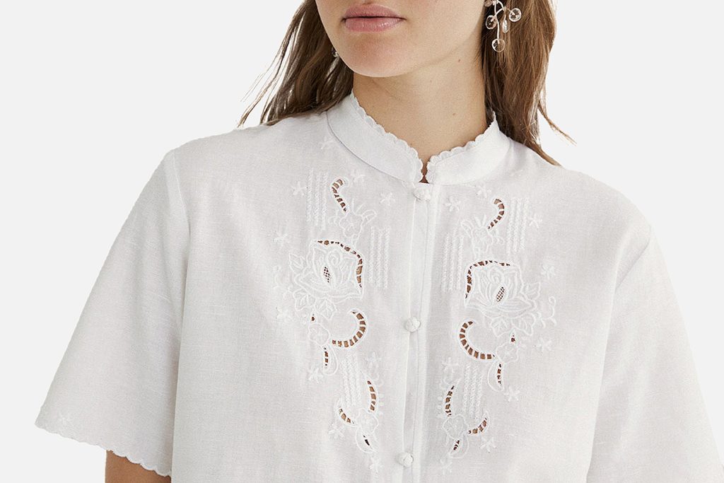 CHEMISE BRODERIE SHIBU BLANC
