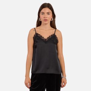 CARACO SATON DENTELLE NOIR – Image 1