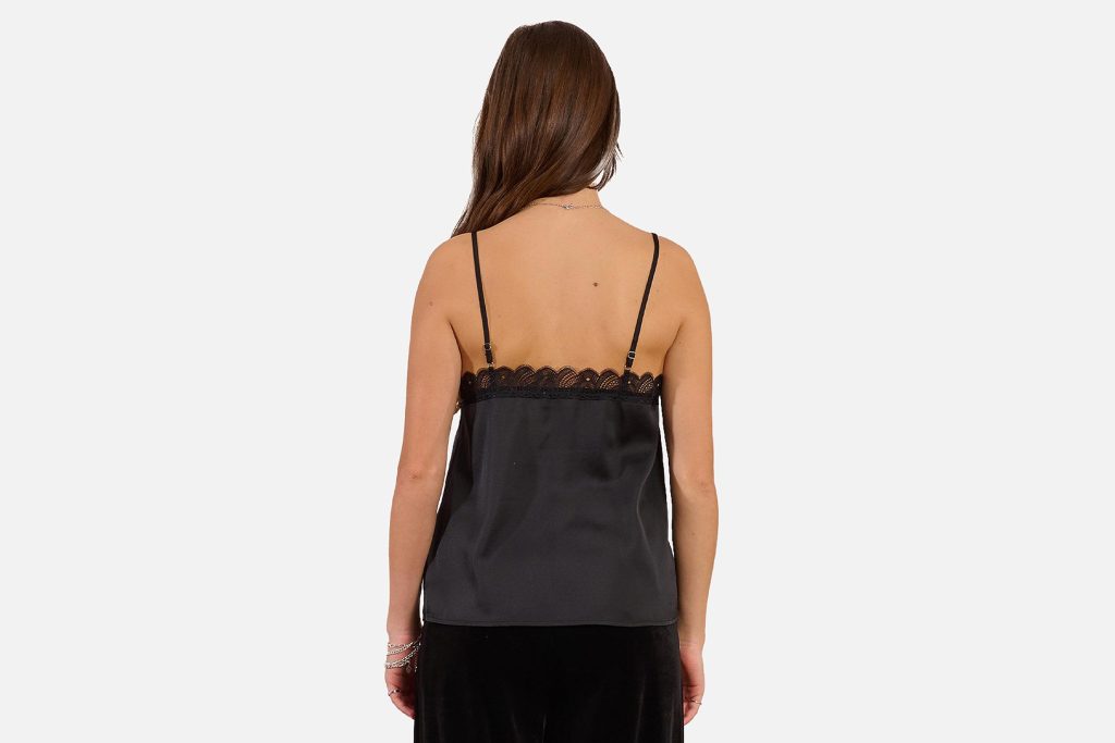 CARACO SATON DENTELLE NOIR