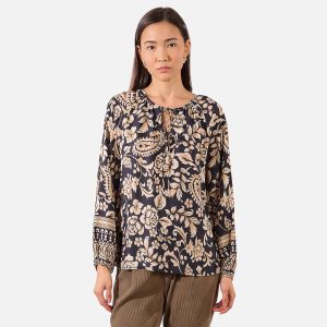 BLOUSE IMPRIME NOIR TANIA – Image 1