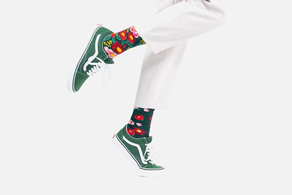 SOCKS FLOWER POWER GREEN