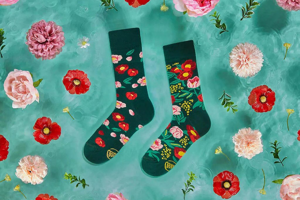 SOCKS FLOWER POWER GREEN