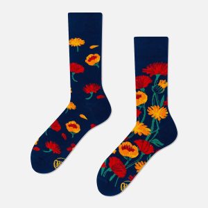 SOCKS FLOWER POWER NAVY - Image 1