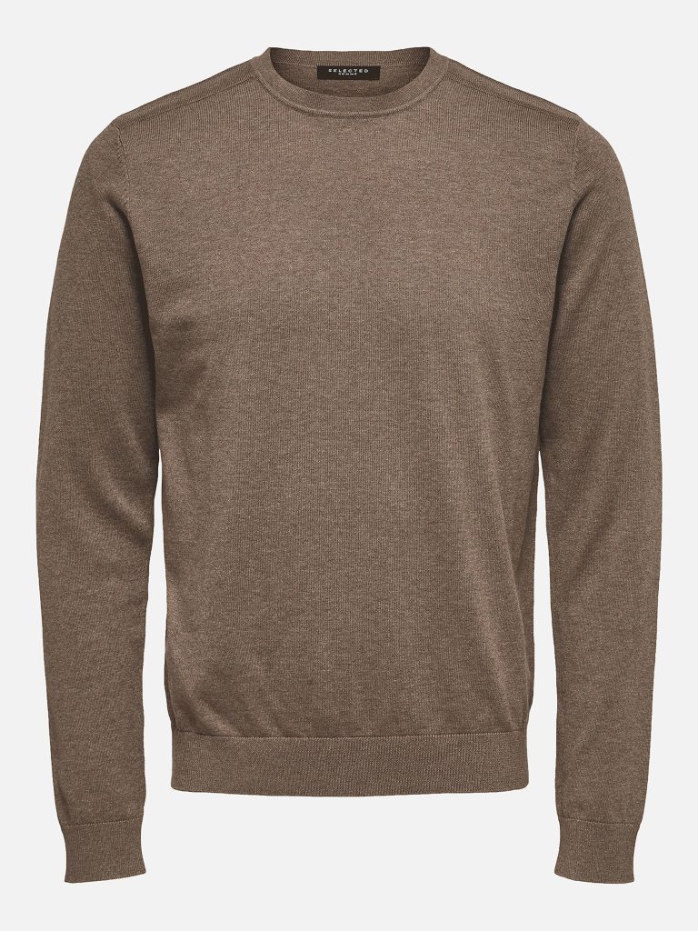 SLHBERG CREW NECK TEAK MELANGE