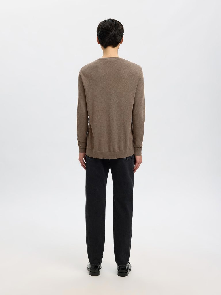 SLHBERG CREW NECK TEAK MELANGE